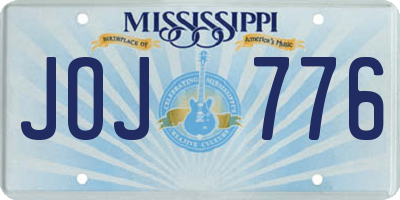 MS license plate JOJ776