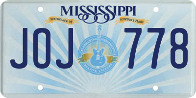 MS license plate JOJ778