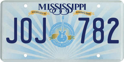 MS license plate JOJ782