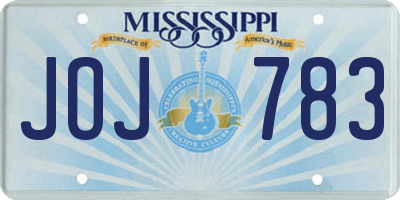 MS license plate JOJ783