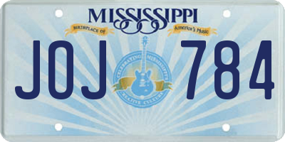 MS license plate JOJ784