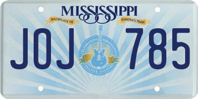 MS license plate JOJ785