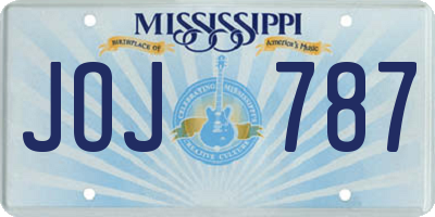 MS license plate JOJ787