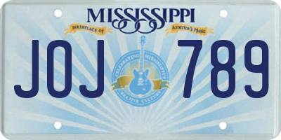 MS license plate JOJ789
