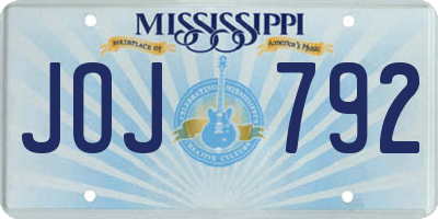 MS license plate JOJ792