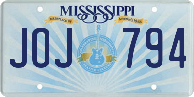 MS license plate JOJ794