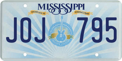 MS license plate JOJ795