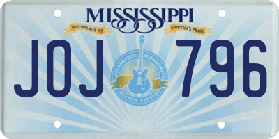 MS license plate JOJ796
