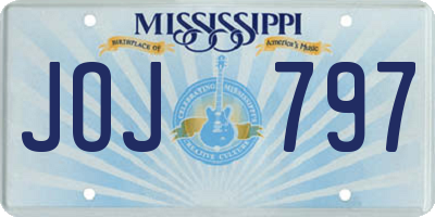 MS license plate JOJ797