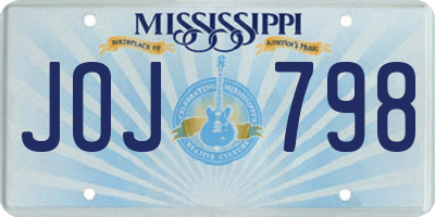 MS license plate JOJ798