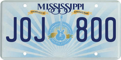 MS license plate JOJ800