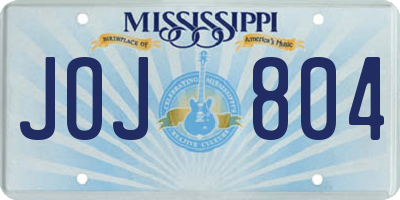 MS license plate JOJ804
