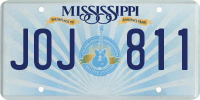MS license plate JOJ811