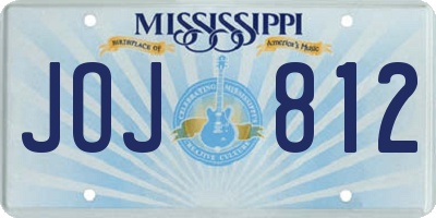 MS license plate JOJ812