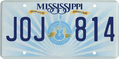 MS license plate JOJ814
