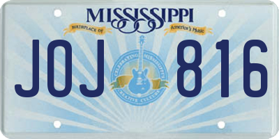 MS license plate JOJ816