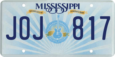 MS license plate JOJ817