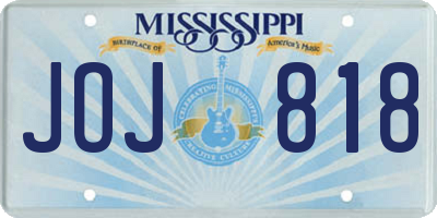 MS license plate JOJ818