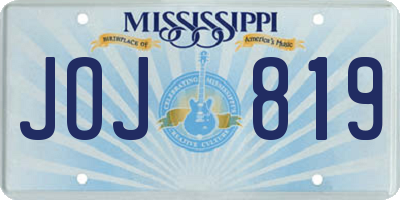 MS license plate JOJ819