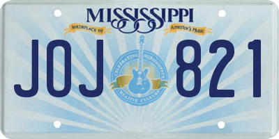 MS license plate JOJ821