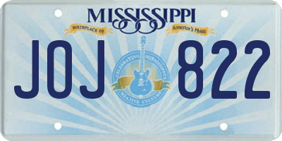 MS license plate JOJ822