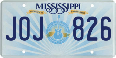 MS license plate JOJ826