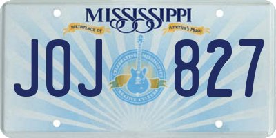 MS license plate JOJ827