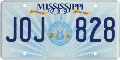 MS license plate JOJ828