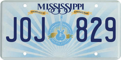 MS license plate JOJ829