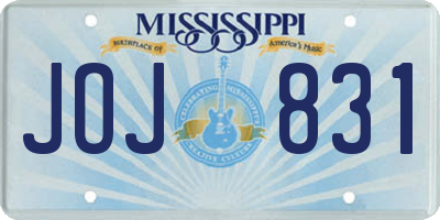 MS license plate JOJ831