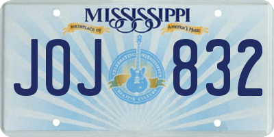 MS license plate JOJ832
