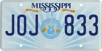 MS license plate JOJ833