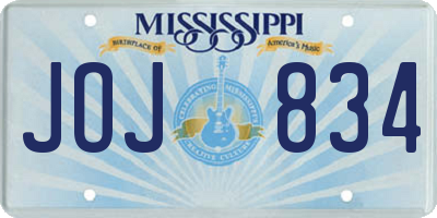 MS license plate JOJ834