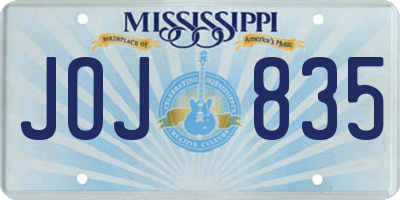 MS license plate JOJ835