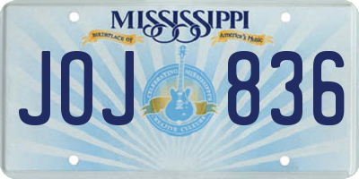 MS license plate JOJ836