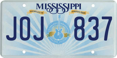 MS license plate JOJ837