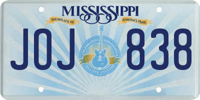 MS license plate JOJ838