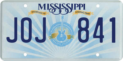 MS license plate JOJ841
