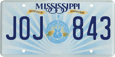 MS license plate JOJ843