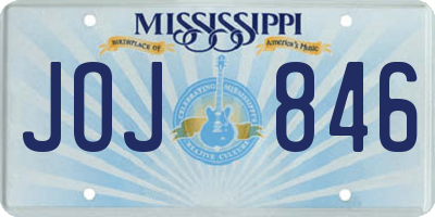 MS license plate JOJ846