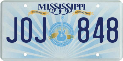 MS license plate JOJ848