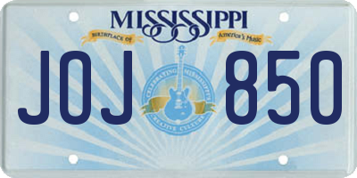 MS license plate JOJ850
