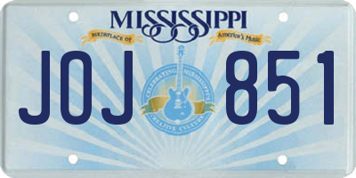 MS license plate JOJ851