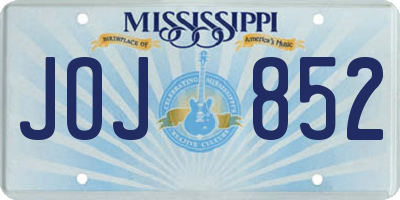 MS license plate JOJ852