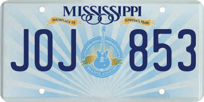 MS license plate JOJ853