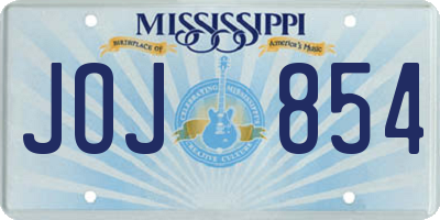 MS license plate JOJ854