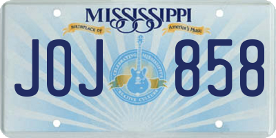 MS license plate JOJ858