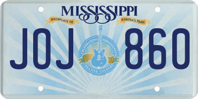 MS license plate JOJ860