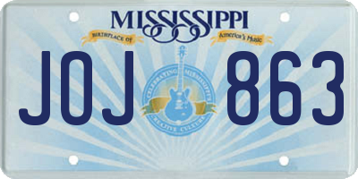 MS license plate JOJ863
