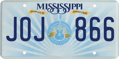 MS license plate JOJ866